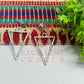 Ball Stud Triangle Shape Texture Earring Bezels - (1Pair)