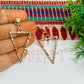 Ball Stud Triangle Shape Texture Earring Bezels - (1Pair)