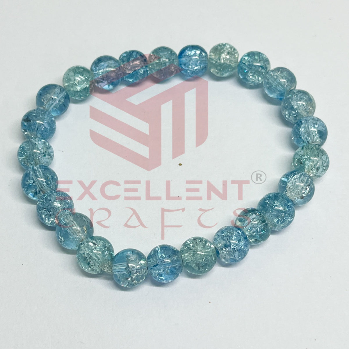 8mm Crackle Bead Bracelet