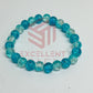 8mm Crackle Bead Bracelet Blue Shades