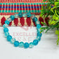 8mm Crackle Bead Bracelet Blue Shades