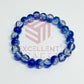 8mm Crackle Bead Bracelet Roya Blue White combo