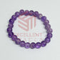 8mm Crackle Bead Bracelet Purple