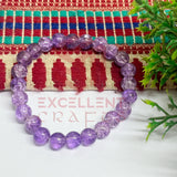 8mm Crackle Bead Bracelet Purple