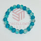 8mm Crackle Bead Bracelet Blue Sea Green