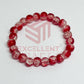 8mm Crackle Bead Bracelet Red and White color