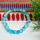 8mm Crackle Bead Bracelet Blue White Shade