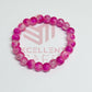 8mm Crackle Bead Bracelet  Pink White
