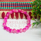 8mm Crackle Bead Bracelet  Pink White