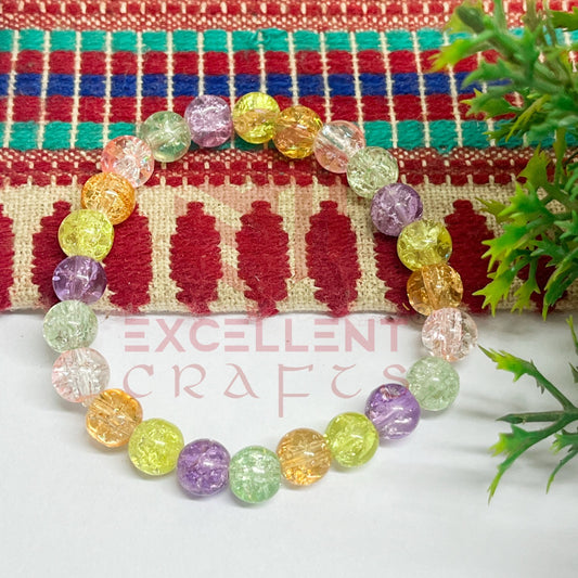 8mm Crackle Bead Bracelet Multi Color