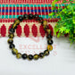8mm Crackle Bead Bracelet Black and Yellow