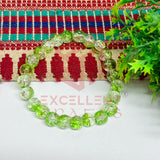 8mm Crackle Bead Bracelet Light Green