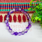 8mm Crackle Bead Bracelet violet and white