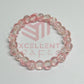 8mm Crackle Bead Bracelet  Pink White