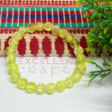 8mm Crackle Bead Bracelet Lemon Yellow