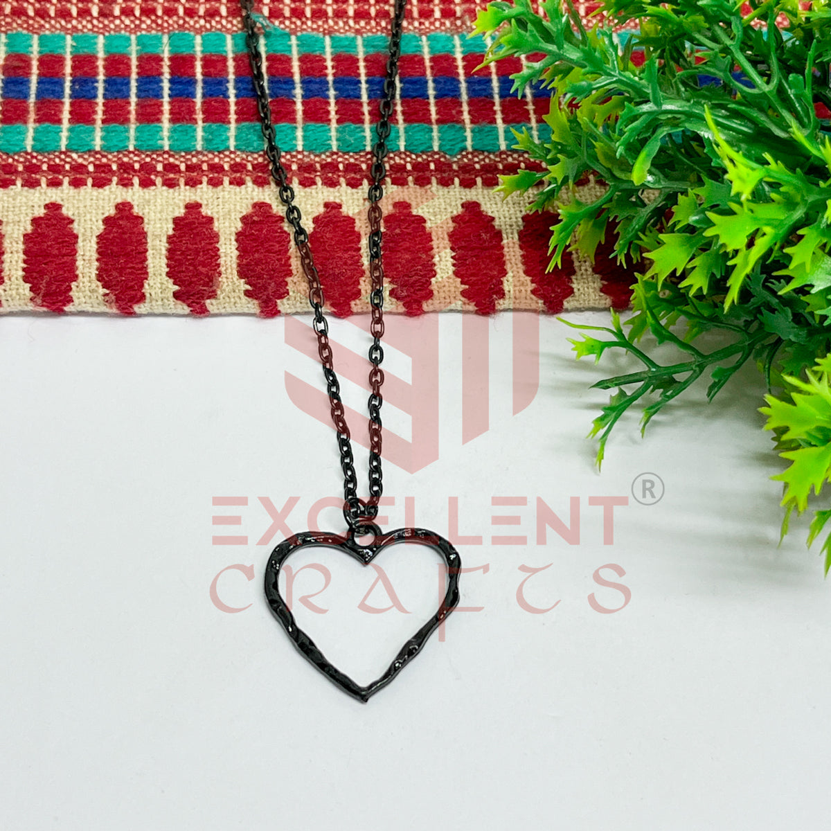 Heart Textured Pendant with Chain