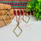 Diamond Shape Pendant Necklace with Earrings Bezel Set