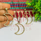 Halfmoon Pendant Necklace with Earrings Bezel Set