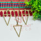 Triangle Pendant Necklace with Earrings Bezel Set