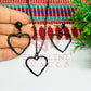 Heart Pendant Necklace with Earrings Bezel Set