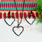Heart Pendant Necklace with Earrings Bezel Set