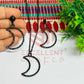 Halfmoon Pendant Necklace with Earrings Bezel Set
