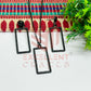 Long Rectangle Pendant Necklace with Earrings Bezel Set