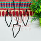 Pentagon Pendant Necklace with Earrings Bezel Set
