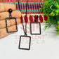 Rectangle Pendant Necklace with Earrings Bezel Set