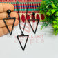 Triangle Pendant Necklace with Earrings Bezel Set