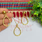 Drop Pendant Necklace with Earrings Bezel Set
