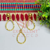 Drop Pendant Necklace with Earrings Bezel Set