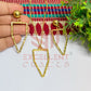 Pentagon Pendant Necklace with Earrings Bezel Set