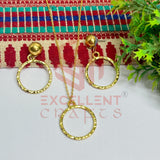 Round Pendant Necklace with Earrings Bezel Set