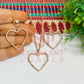Heart Pendant Necklace with Earrings Bezel Set