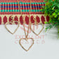Heart Pendant Necklace with Earrings Bezel Set