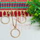 Round Pendant Necklace with Earrings Bezel Set