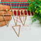 Triangle Pendant Necklace with Earrings Bezel Set
