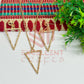 Triangle Pendant Necklace with Earrings Bezel Set