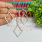 Diamond Shape Pendant Necklace with Earrings Bezel Set