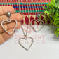 Heart Pendant Necklace with Earrings Bezel Set