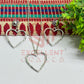 Heart Pendant Necklace with Earrings Bezel Set