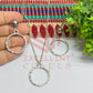 Round Pendant Necklace with Earrings Bezel Set