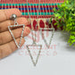 Triangle Pendant Necklace with Earrings Bezel Set