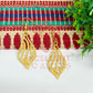 Petal Shape with Wavy Design Brass Charm Earrings