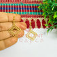 Rhombus Shape Brass Charm Earrings