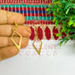 Double Dimaond Pattern Brass Charm Earrings