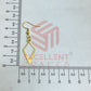 Double Dimaond Pattern Brass Charm Earrings