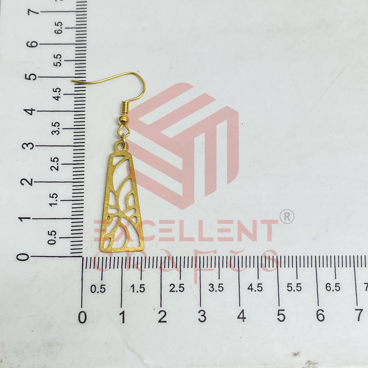 Trapezium Jhali Design Brass Charm Earrings