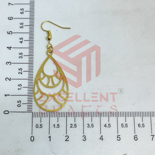 Drop Shape Brass Charm Earrings